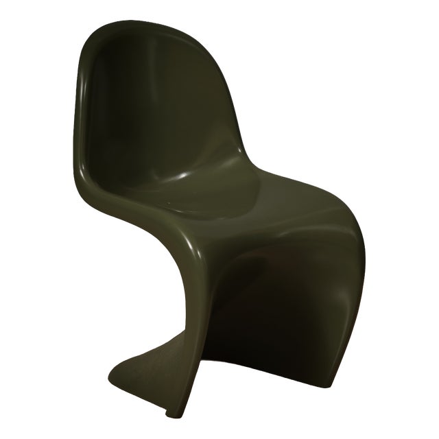 Mid-Century Modern Olive Green Chair in Resin from Verner Panton, 1960s For Sale