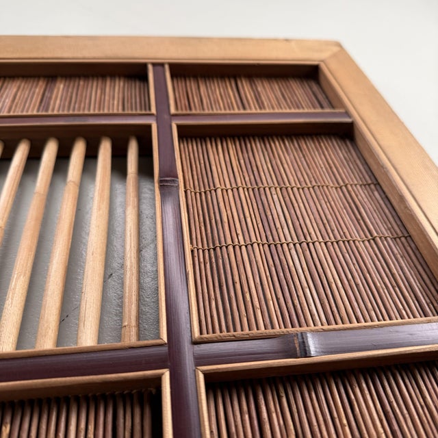 Brown Japanese Ranma Panel with Bamboo and Reed Work, 1940s For Sale - Image 8 of 10