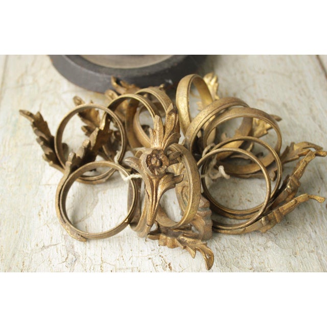 Antique 1890s French Solid Brass One Escutcheon Curtain Rings