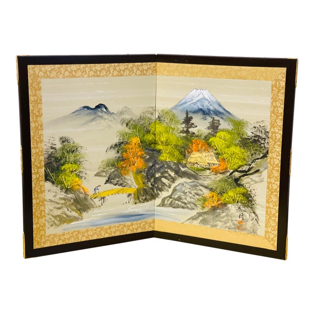 Mid 20th Century Asian Hand Painted Silk Panel For Sale