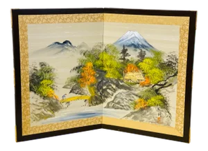 Mid 20th Century Asian Hand Painted Silk Panel
