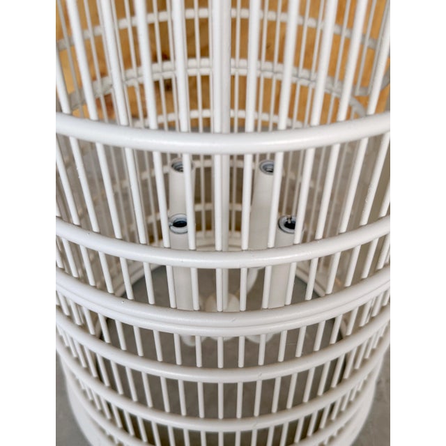 French Modern Wrought Iron White Lantern For Sale - Image 4 of 12