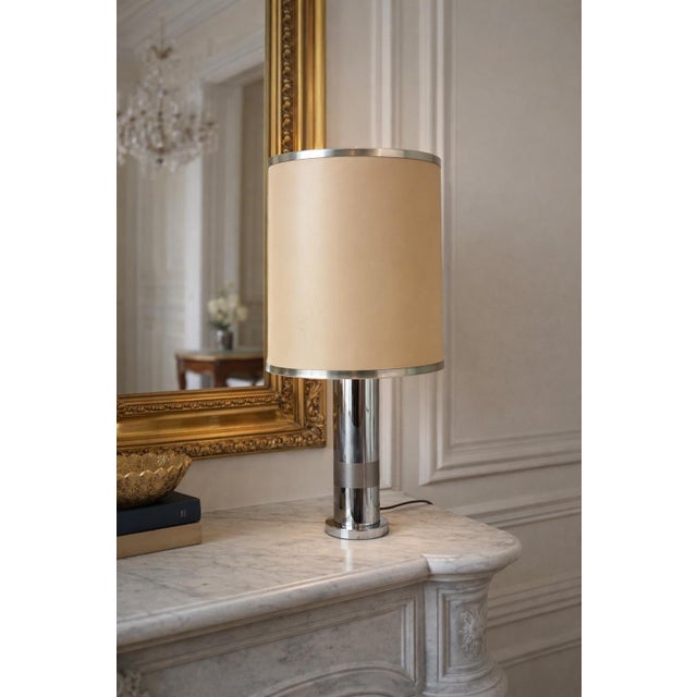Chrome Metal Table Lamp, 1970 For Sale - Image 10 of 11