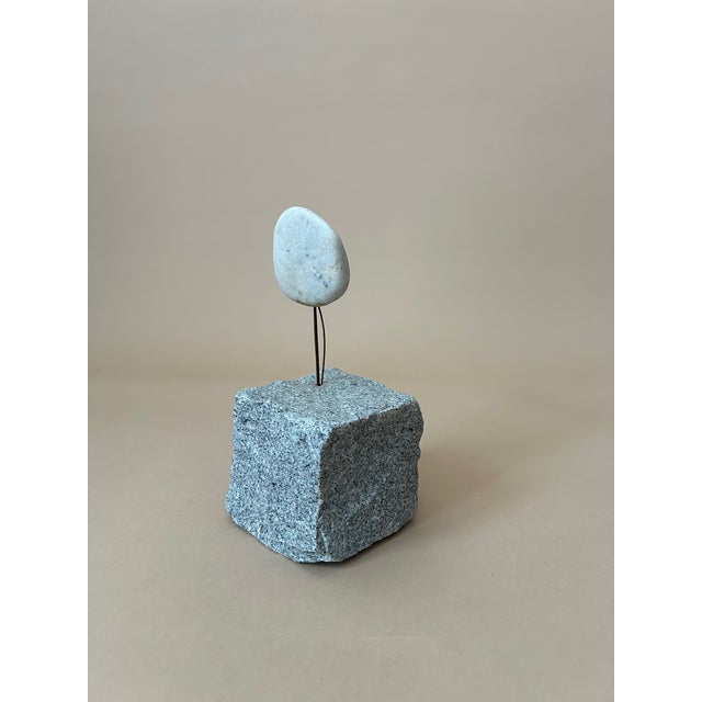 Granite and stone minimalist sculpture. Unsigned.