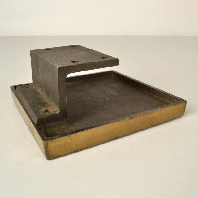 Gold Square Push and Pull Door Handle in Bronze in Diamond Relief, 1970s For Sale - Image 8 of 13