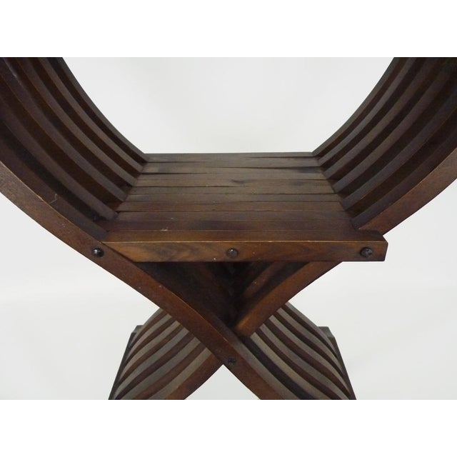 Wood Vintage Savonarola Chair with Lion's Head in Wood, Italy, 1950s For Sale - Image 7 of 10