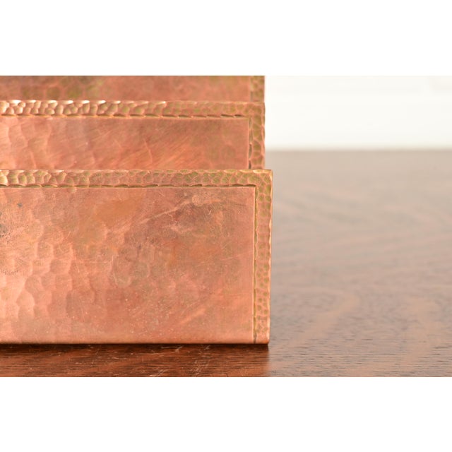 Copper Roycroft Arts & Crafts Hammered Copper Letter Rack For Sale - Image 8 of 13