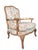 Louis XV-Style French Provincial Fauteuil in Custom Ikat Upholstery For Sale - Image 17 of 18