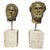 Italian Artist, Pair of L Bronze Roman Emperor Heads on Marble Pedestals, 1950, Bronze For Sale - Image 11 of 11