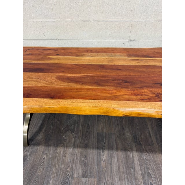 West Elm Live Edge Acacia Wood Dining Table For Sale - Image 13 of 18