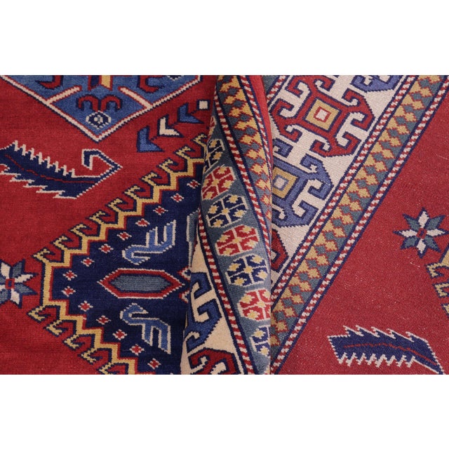 Textile Shabby Chic Rustic Shirwan Red/Beige Wool Rug - 4'4''x6'6'' For Sale - Image 7 of 10