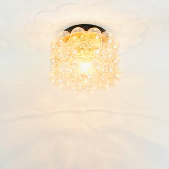 1960s Mid-Century Modern Amber Bubble Glass Flush Mount by Helena Tynell for Limburg, Germany For Sale - Image 6 of 9