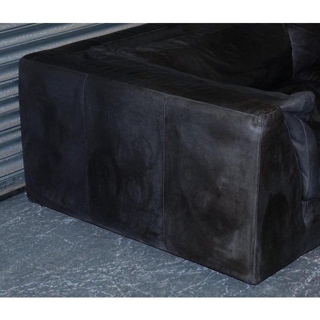 Zenna Sectional Grey Leather Sofa with Feather Filled Cushion from Timothy Oulton For Sale - Image 15 of 18