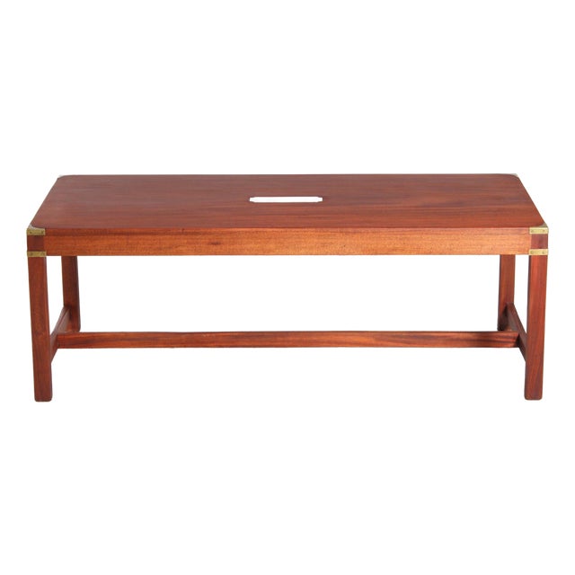 Mid-Century Modern Military Campaign Style Coffee Table by Kennedy Furniture for Harrods, 1950s For Sale