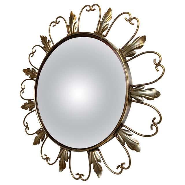 Vintage Brass Sunburst Mirror, 1960s For Sale - Image 10 of 10