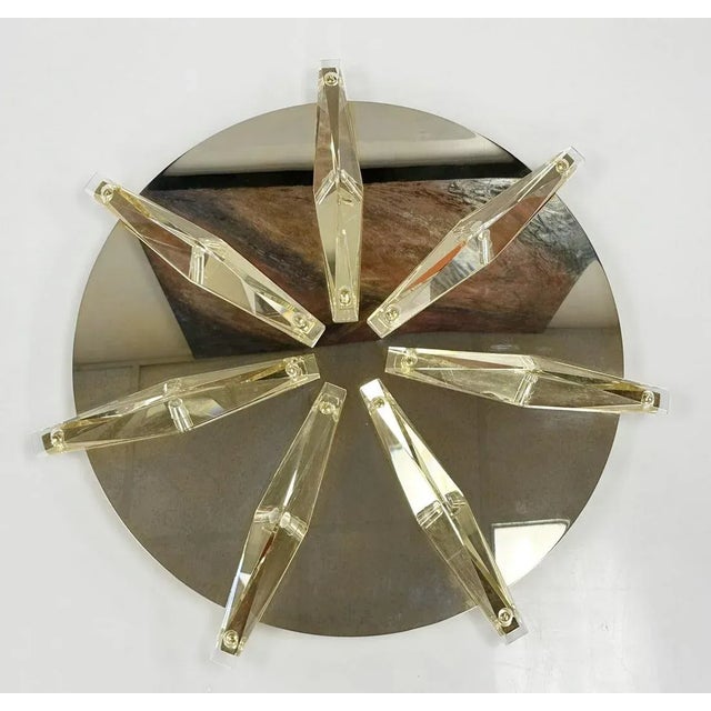 Modern Brass & Crystal Ceiling/Wall Light Made in Italy For Sale - Image 3 of 12