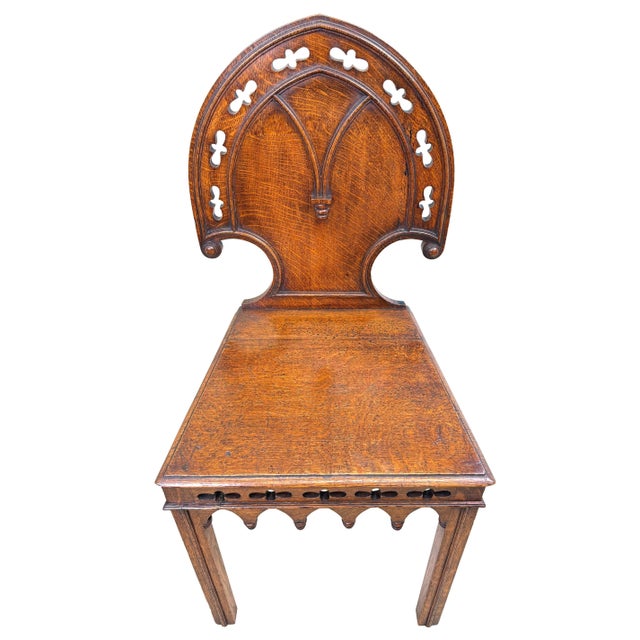 Oak Hall Chairs, 1860, Set of 2 For Sale - Image 9 of 14