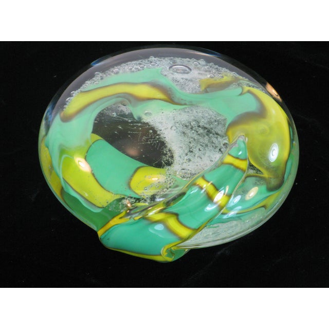 Late 20th Century Paperweight Murano Art Glass Signed: Seguso Mouth Blown Hand Crafted For Sale - Image 15 of 18