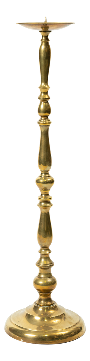 Antique Brass Easter Candlestick, Turn of the 19th and 20th Century