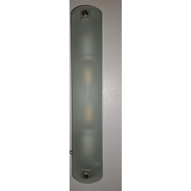 Vintage Wall Lamp with Frosted Glass Shade and Chrome-Plated Metal Mount, 2000s For Sale - Image 6 of 7