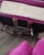 Mid-Century Modern Pair of W. & J. Sloane Vintage MCM Fuschia Pink Velvet Swivel-Rocker Chairs For Sale - Image 3 of 5