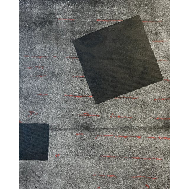 Original Painting With India Ink, Acrylic and Gold Leaf by Artist Carl George For Sale - Image 4 of 4