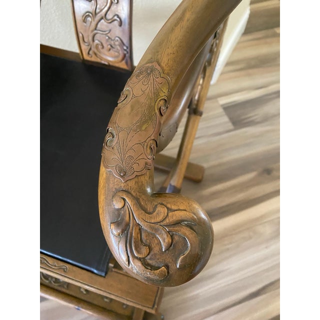 Wood Late 20th Century Folding Campaign Chair For Sale - Image 7 of 12