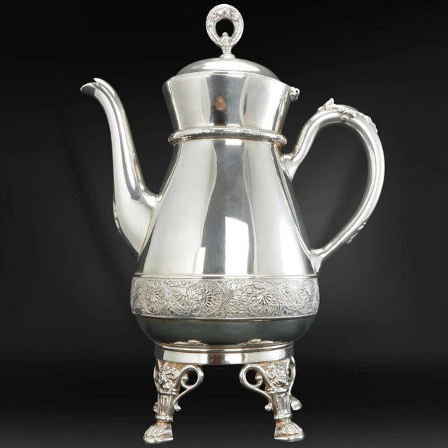 Large Victorian Silver Plate Coffee Pot Circa 1870 For Sale - Image 13 of 13