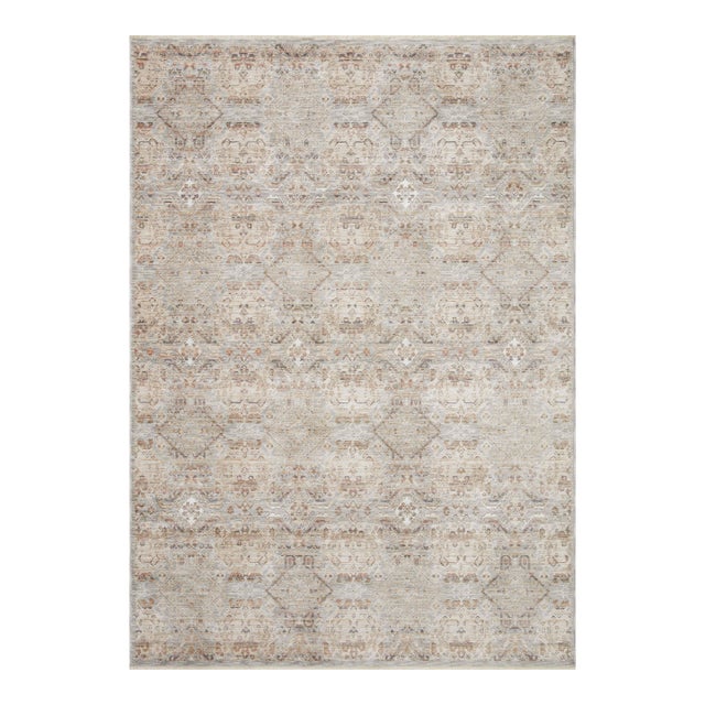Amber Lewis x Loloi Zuma Silver / Multi 5'-3" x 7'-9" Area Rug For Sale