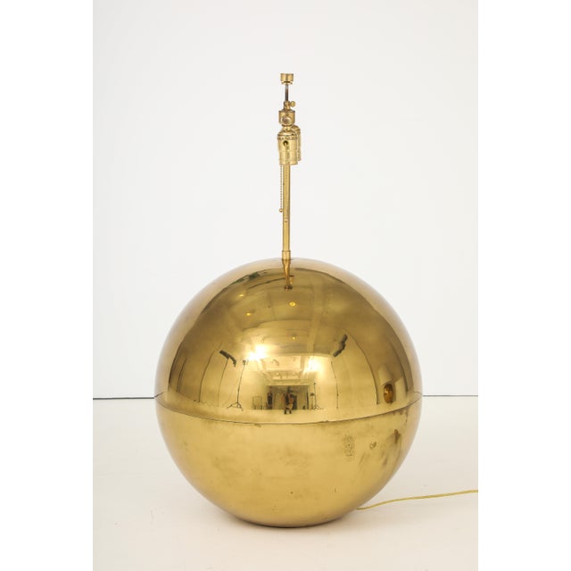 Karl Springer Orb Brass Large and Small Table Lamps For Sale - Image 15 of 18