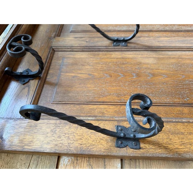 Large Early 20th Century Oak Wall Mounted Coat Rack For Sale - Image 10 of 11