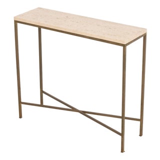 Paul McCobb Style Brass Console Table For Sale