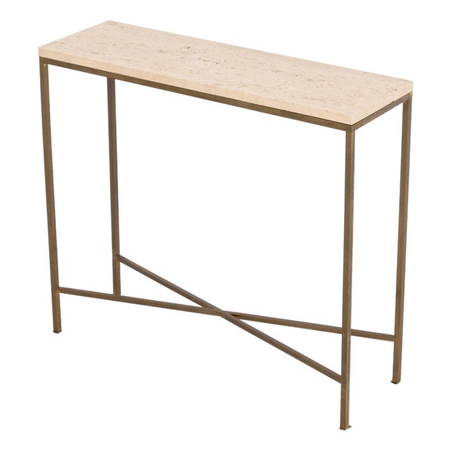 Paul McCobb Style Brass Console Table For Sale