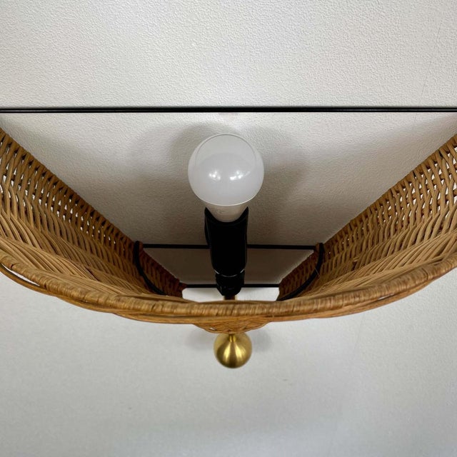 Mid-Century Rattan and Brass Wall Lights, Austria, 1960s, Set of 2 For Sale - Image 14 of 17