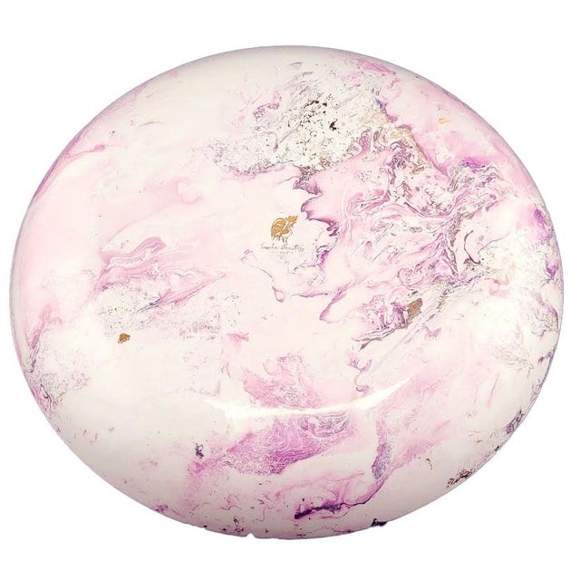 Mid-Century Modern Mid Century Sascha Brastoff Surf Ballet Dinner Plate - Pink & Gold For Sale - Image 3 of 4