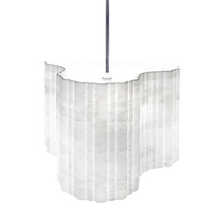 Stripes A7 Decorative Hanging Lamp in Afyon White Marble by Bufalini Marmi For Sale