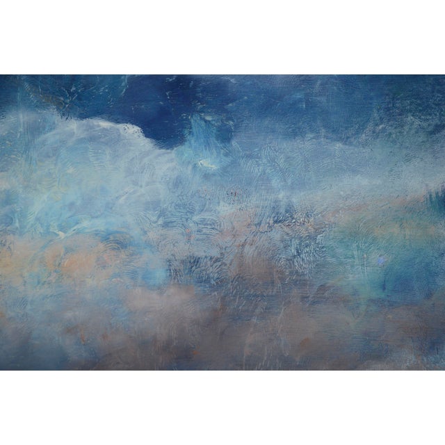 1980s Stormy Sunset Seascape With Blue & Orange by Vasil Papkov For Sale - Image 5 of 7