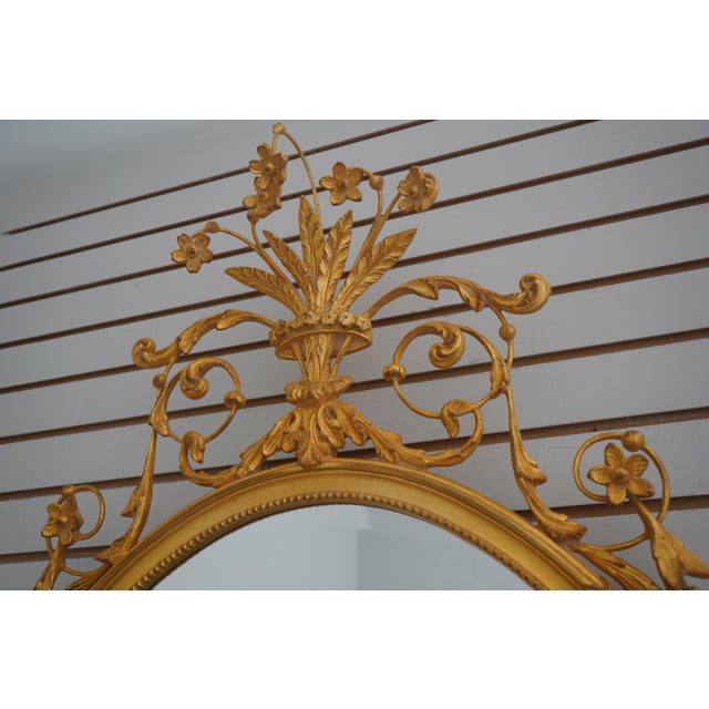 Carvers' Guild Carvers Guild Oval Gold Gilt Wall Mirror For Sale - Image 4 of 11