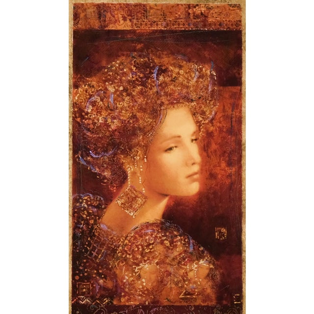 Renaissance 2000 Csaba Markus "Constantina" Artist Hand Signed & Embellished Limited Edition Serigraph 13/225 Exquisitely Framed and Matted For Sale - Image 3 of 11