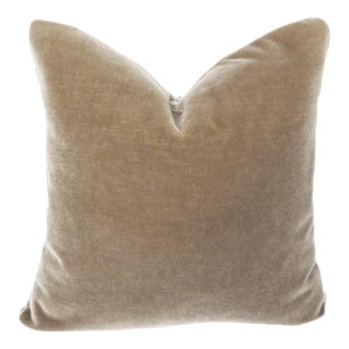 Large 24" Tan Camel Mohair Pillow For Sale