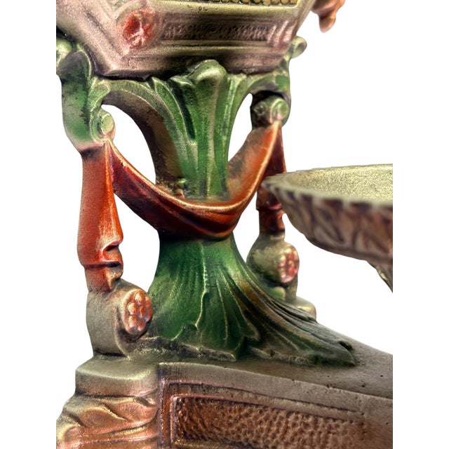 1920s Cast Aluminum Wall Sconces With Silver Red and Green Finish - Pair For Sale - Image 10 of 13