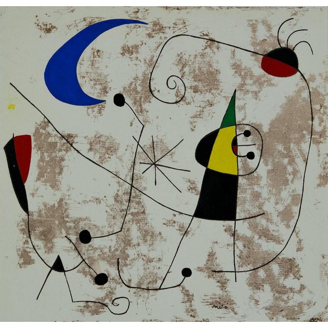 Joan Miró (1893-1983) Figure in the Night Original color stencil print Signed in the plate On heavy paper, 24 x 31 cm...