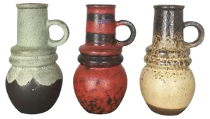 Vintage Fat Lava Vienna Vases from Scheurich, 1970s, Set of 3