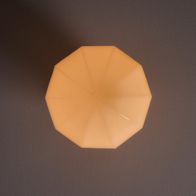 1940s Finnish Geometric Glass and Metal Wall or Ceiling Lamp in the Manner of Paavo Tynell For Sale - Image 13 of 18