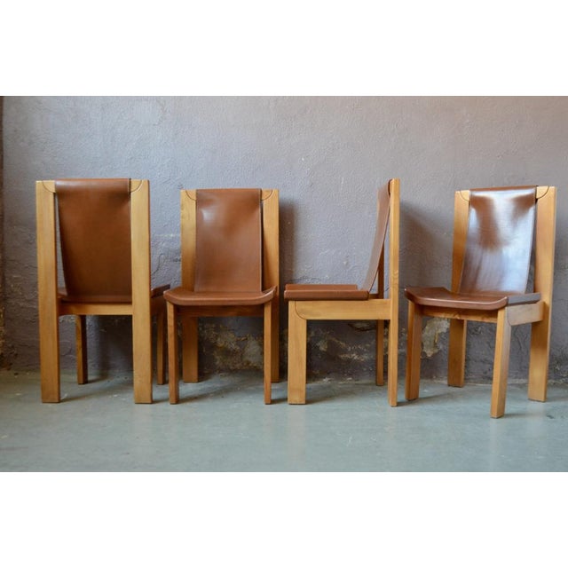 Rustic Vintage Brutalist Table and Chairs by Luigi Gorgoni for Maison Regain, 1980s, Set of 5 For Sale - Image 3 of 18
