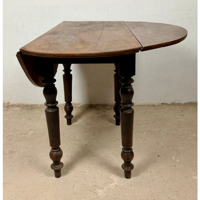 Spanish Wood Drop-Leaf Dining Table with Turned Legs, 1920 For Sale - Image 11 of 15