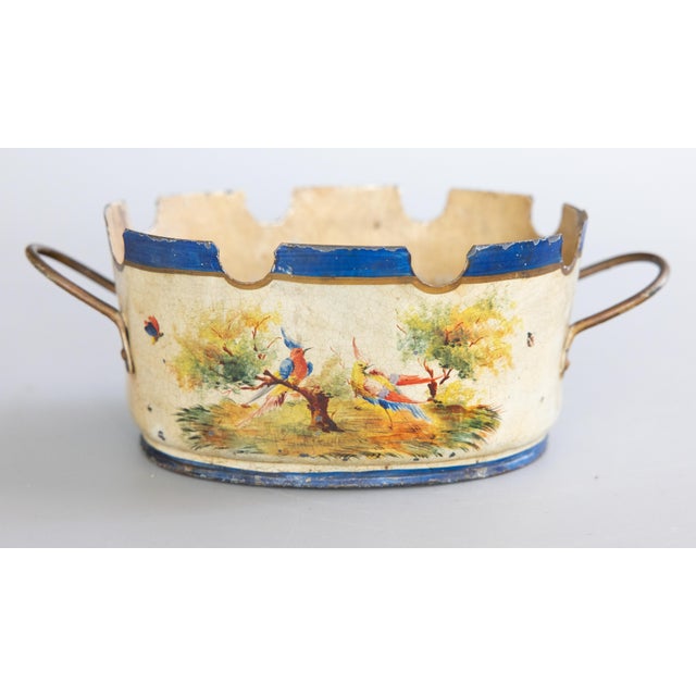 19th Century French Tole Birds Cachepot Jardiniere For Sale - Image 10 of 10