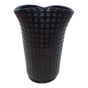 Circa 1930s Black Amethyst Glass Vase