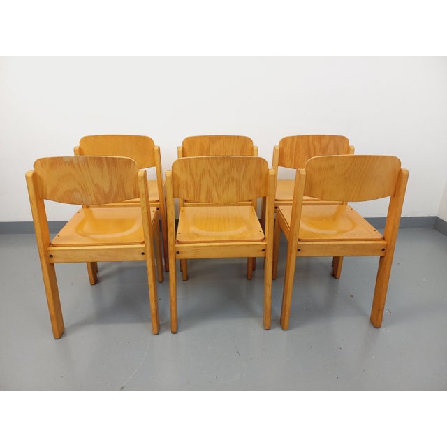 Vintage Beechwood Chairs, 1970s, Set of 6 For Sale - Image 6 of 18