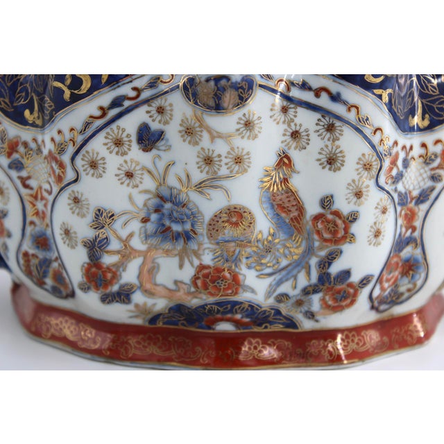 Antique Meiji Japanese Kutani Porcelain Centerpiece Bowl Jardiniere, C1900 For Sale - Image 4 of 11